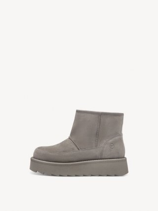 Tamaris Lederstiefelette - Grau Warmfutter