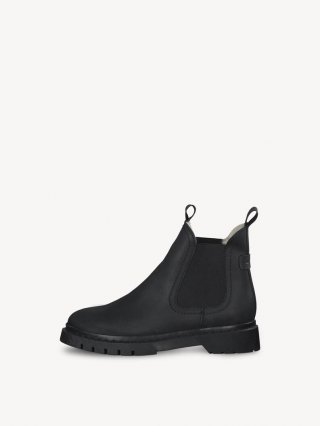 Tamaris Lederstiefelette - Schwarz Warmfutter Tamaris Lederstiefelette - Schwarz Warmfutter