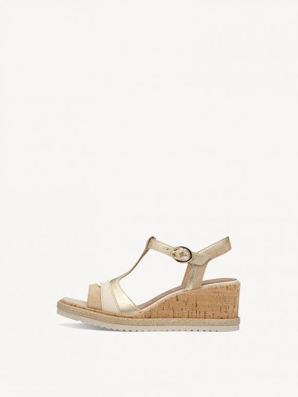 Tamaris Ledersandalette - Gold
