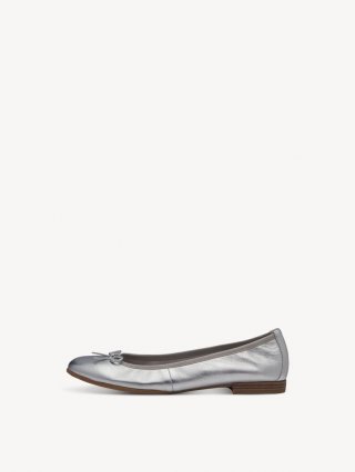 Tamaris Lederballerina - Silber