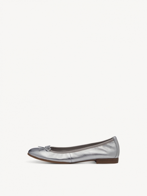 Tamaris Lederballerina - Silber