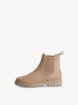 Tamaris Leder Chelsea Boot - Beige Tamaris Leder Chelsea Boot - Beige