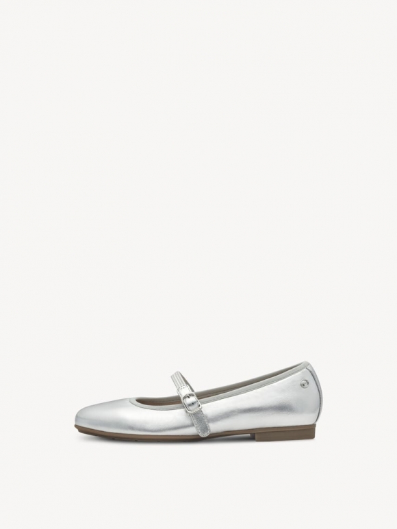 Tamaris Lederballerina - Silber Tamaris Lederballerina - Silber