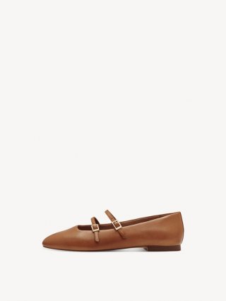 Tamaris Lederballerina - Braun