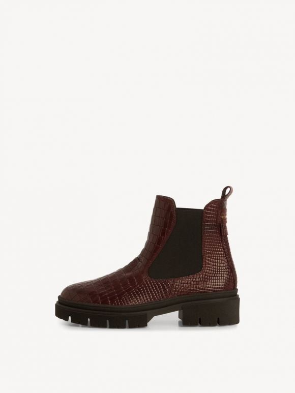 Tamaris Leder Chelsea Boot - Rot Tamaris Leder Chelsea Boot - Rot