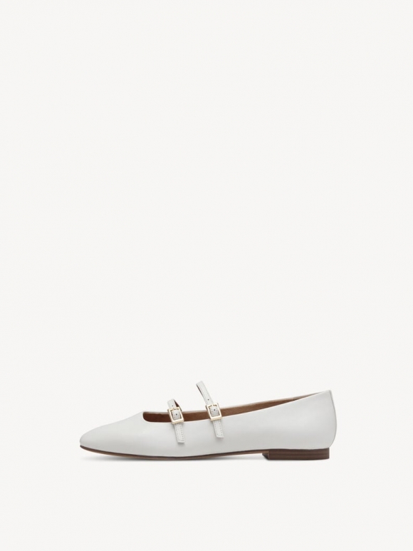 Tamaris Lederballerina - Weiß Tamaris Lederballerina - Weiß