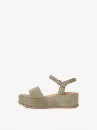 Tamaris Ledersandalette - Grün