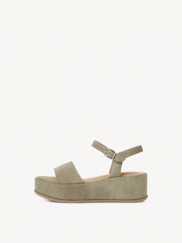 Tamaris Ledersandalette - Grün