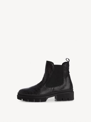 Tamaris Leder Chelsea Boot - Schwarz