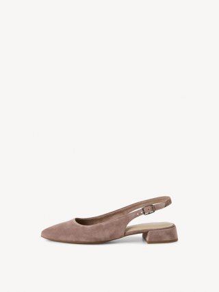Tamaris Lederslingpumps - Beige