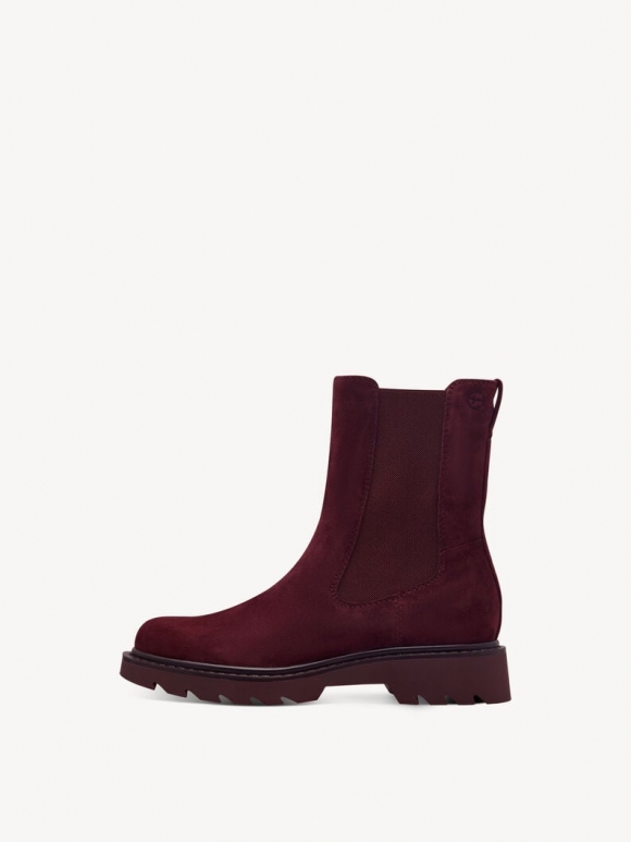 Tamaris Leder Chelsea Boot - Rot Tamaris Leder Chelsea Boot - Rot