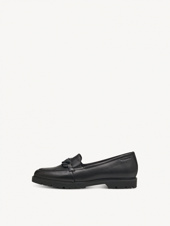 Tamaris Lederslipper - Schwarz