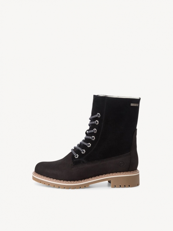 Tamaris Lederstiefelette - Schwarz Warmfutter