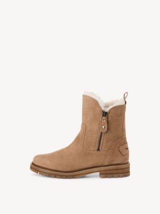 Tamaris Lederstiefelette - Beige Warmfutter Tamaris Lederstiefelette - Beige Warmfutter