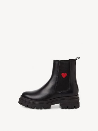Tamaris Leder Chelsea Boot - Schwarz