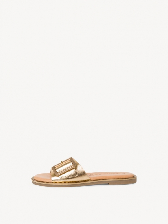 Tamaris Lederpantolette - Gold