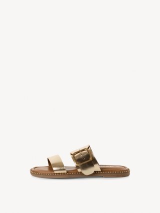 Tamaris Lederpantolette - Gold