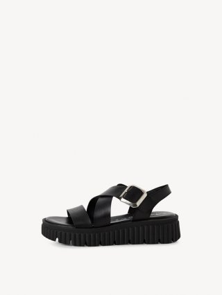 Tamaris Ledersandalette - Schwarz