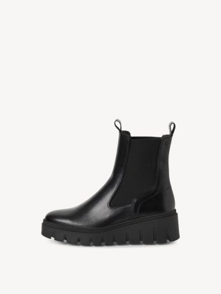 Tamaris Leder Chelsea Boot - Schwarz Tamaris Leder Chelsea Boot - Schwarz
