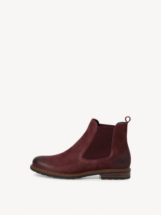 Tamaris Leder Chelsea Boot - Rot Tamaris Leder Chelsea Boot - Rot
