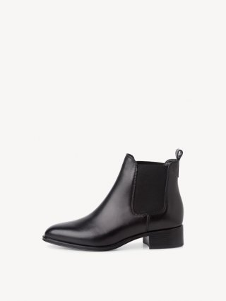Tamaris Leder Chelsea Boot - Schwarz Tamaris Leder Chelsea Boot - Schwarz