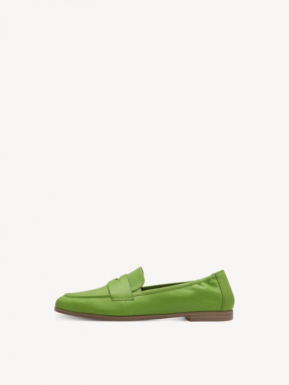 Tamaris Lederslipper - Grün