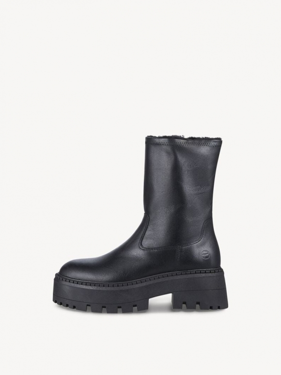 Tamaris Lederstiefelette - Schwarz Warmfutter