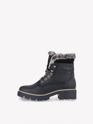 Tamaris Lederstiefelette - Schwarz Warmfutter Tamaris Lederstiefelette - Schwarz Warmfutter