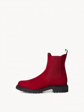 Tamaris Leder Chelsea Boot - Rot Tamaris Leder Chelsea Boot - Rot
