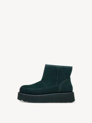Tamaris Lederstiefelette - Grün Warmfutter