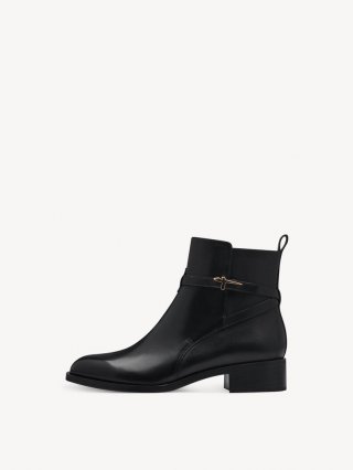 Tamaris Lederstiefelette - Schwarz Tamaris Lederstiefelette - Schwarz