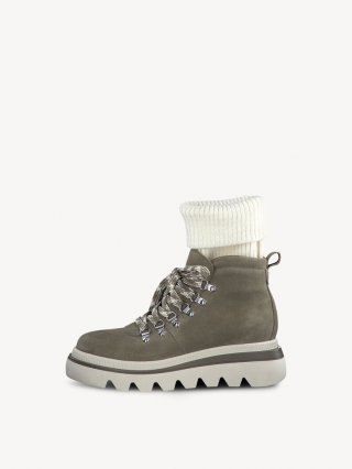 Tamaris Lederstiefelette - Grün Warmfutter Tamaris Lederstiefelette - Grün Warmfutter