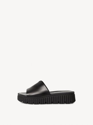 Tamaris Lederpantolette - Schwarz Tamaris Lederpantolette - Schwarz