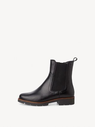 Tamaris Leder Chelsea Boot - Schwarz Tamaris Leder Chelsea Boot - Schwarz