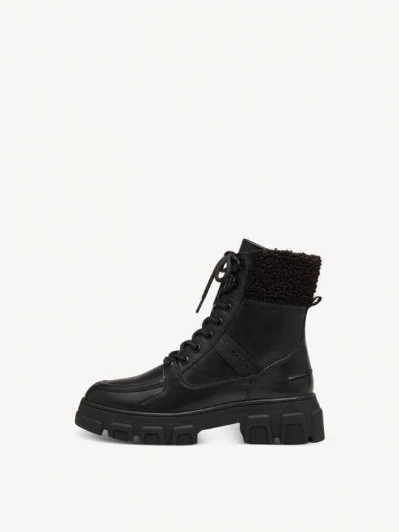 Tamaris Lederstiefelette - Schwarz Warmfutter