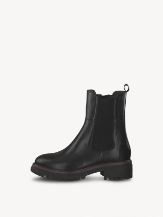 Tamaris Leder Chelsea Boot - Schwarz Tamaris Leder Chelsea Boot - Schwarz