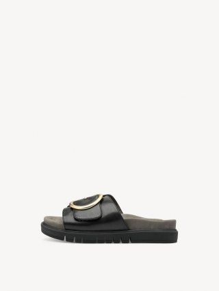 Tamaris Lederpantolette - Schwarz Tamaris Lederpantolette - Schwarz