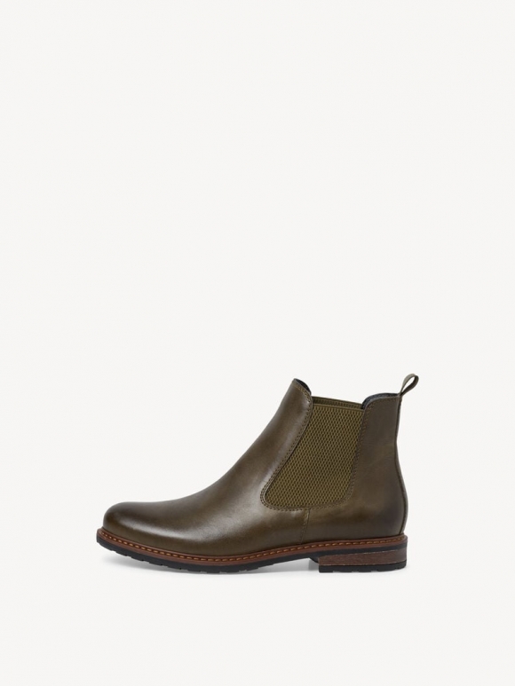 Tamaris Leder Chelsea Boot - Grün Tamaris Leder Chelsea Boot - Grün