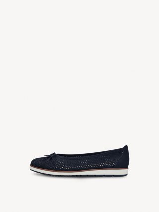 Tamaris Lederballerina - Blau