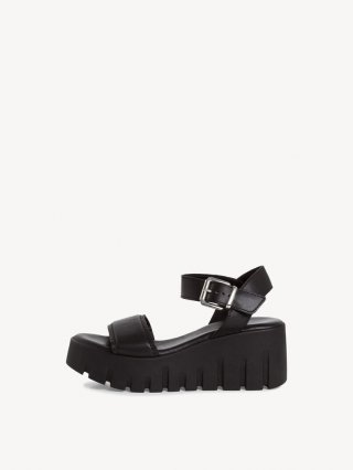 Tamaris Ledersandalette - Schwarz