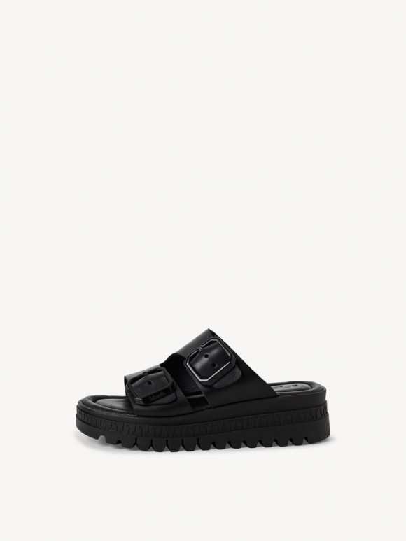 Tamaris Lederpantolette - Schwarz Tamaris Lederpantolette - Schwarz