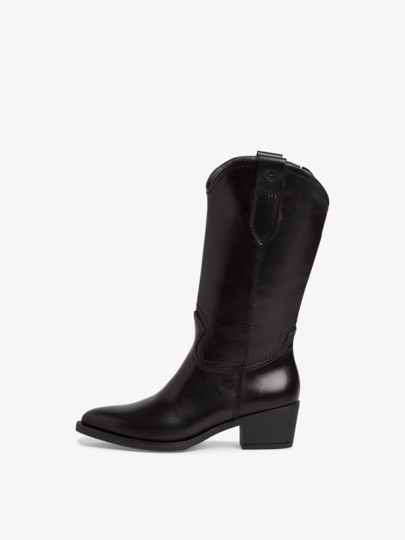 Tamaris Lederstiefelette - Schwarz