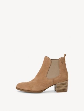 Tamaris Leder Chelsea Boot - Beige Tamaris Leder Chelsea Boot - Beige