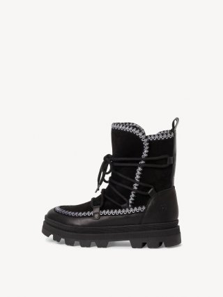 Tamaris Lederstiefelette - Schwarz Warmfutter Tamaris Lederstiefelette - Schwarz Warmfutter