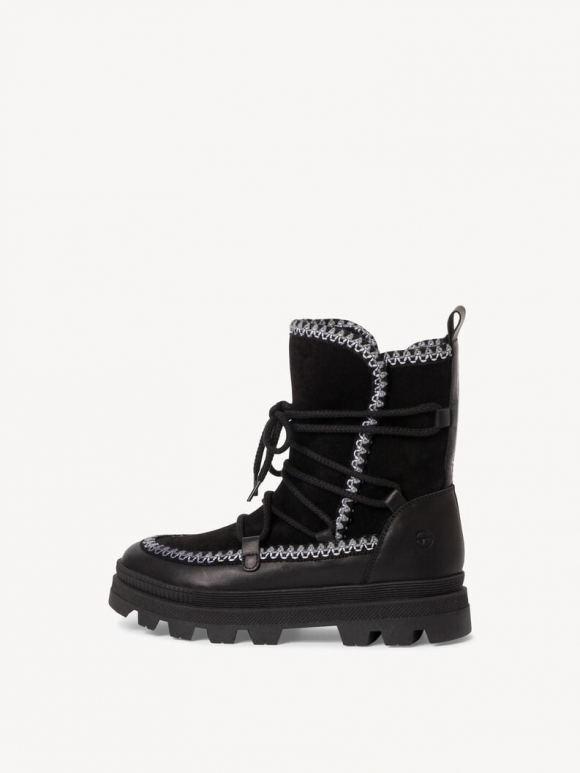 Tamaris Lederstiefelette - Schwarz Warmfutter Tamaris Lederstiefelette - Schwarz Warmfutter