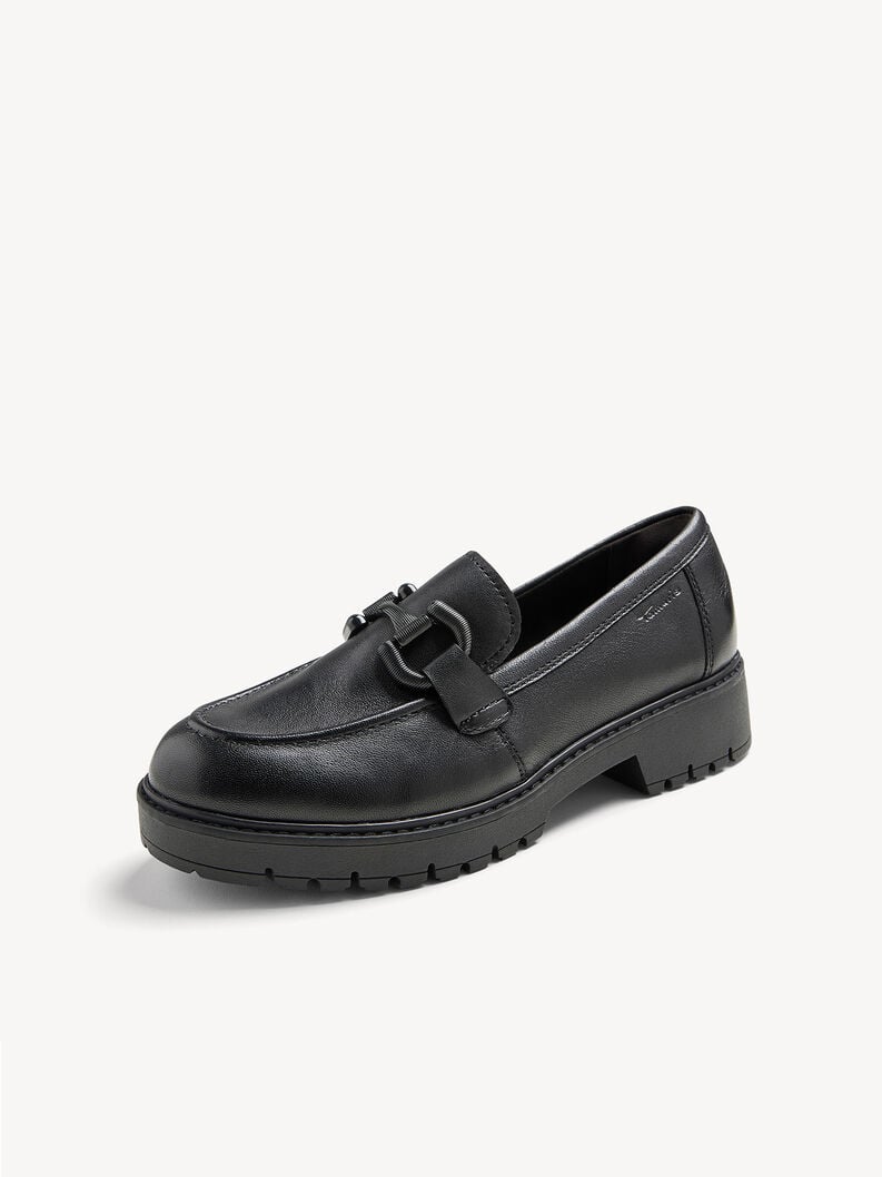 Tamaris Lederslipper - Schwarz