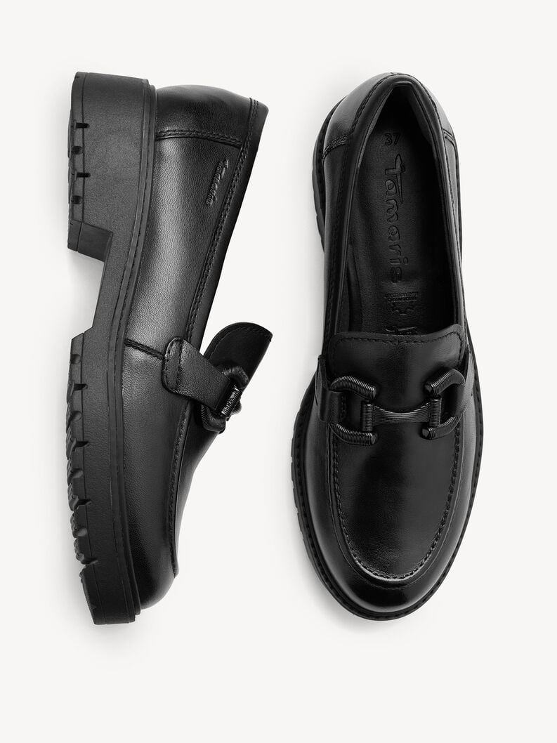 Tamaris Lederslipper - Schwarz