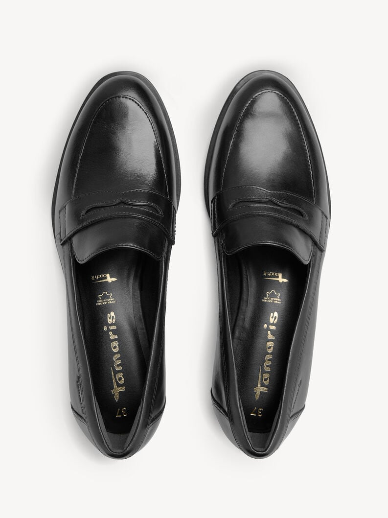 Tamaris Lederslipper - Schwarz