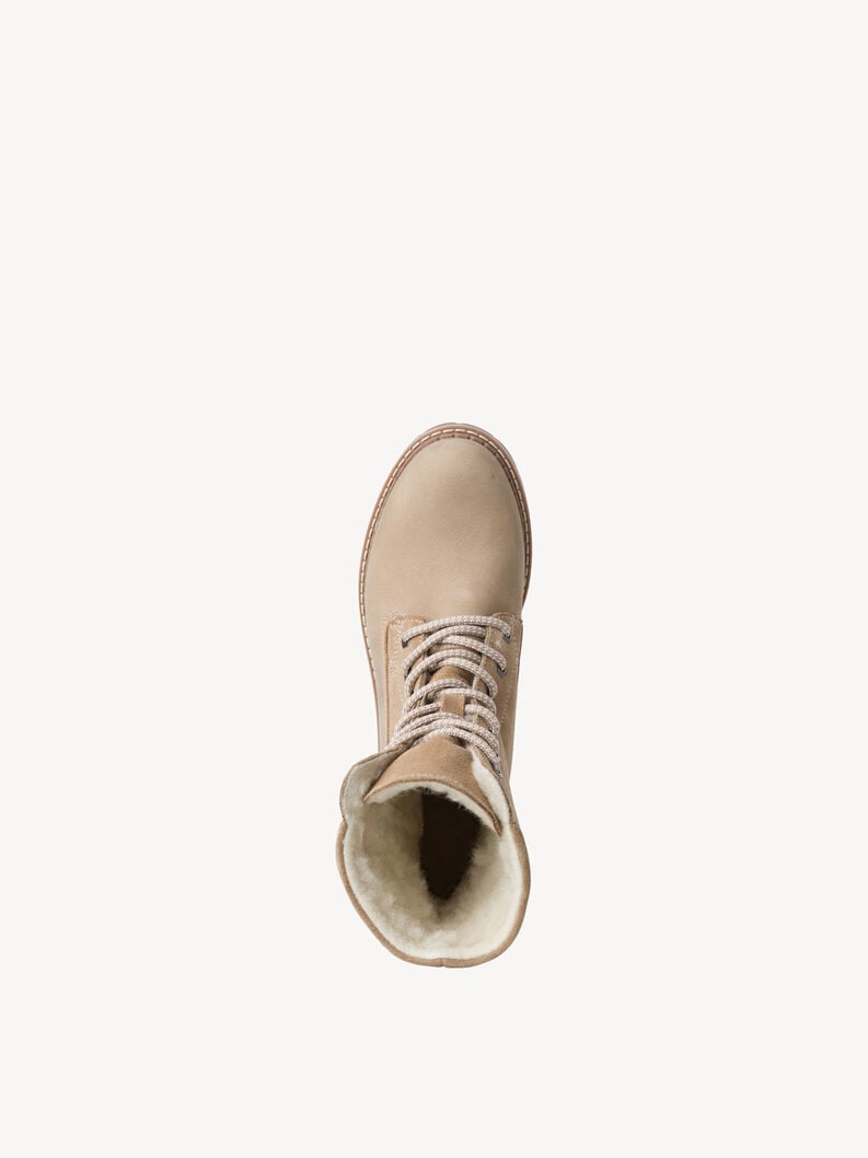 Tamaris Lederstiefelette - Beige Warmfutter