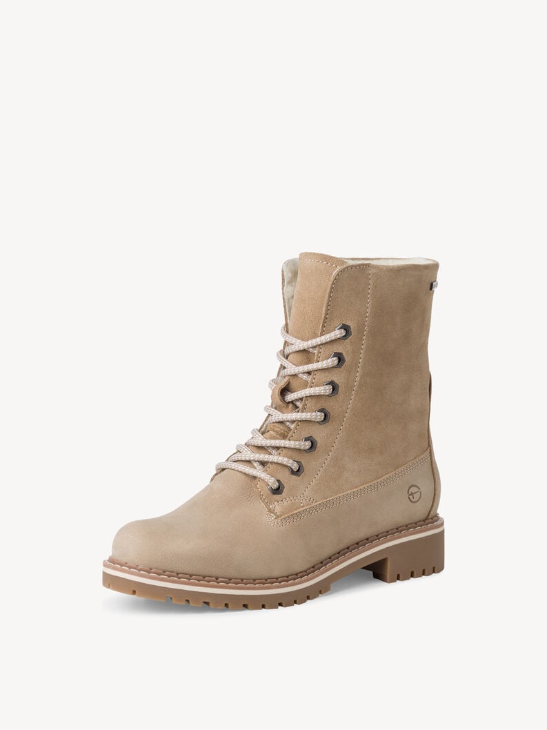 Tamaris Lederstiefelette - Beige Warmfutter